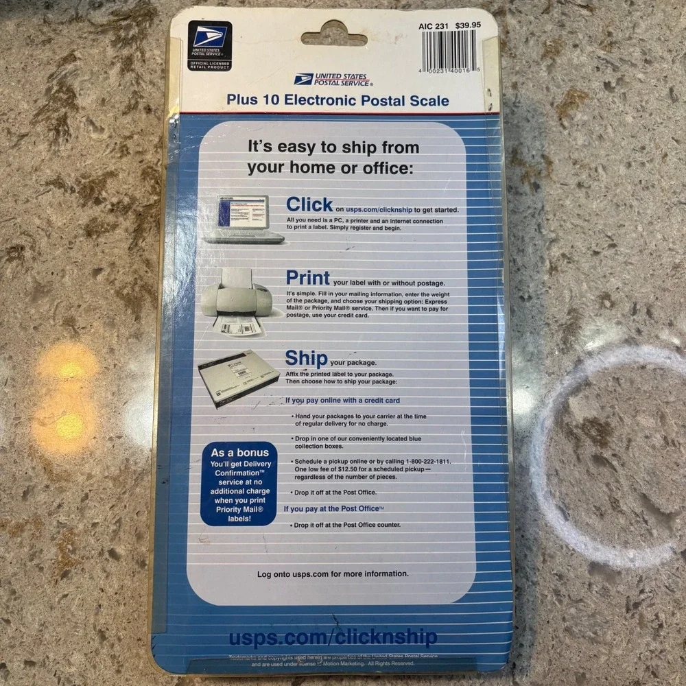USPS Electronic Postal Scale 10lb Capacity Blue with AC Adapter New